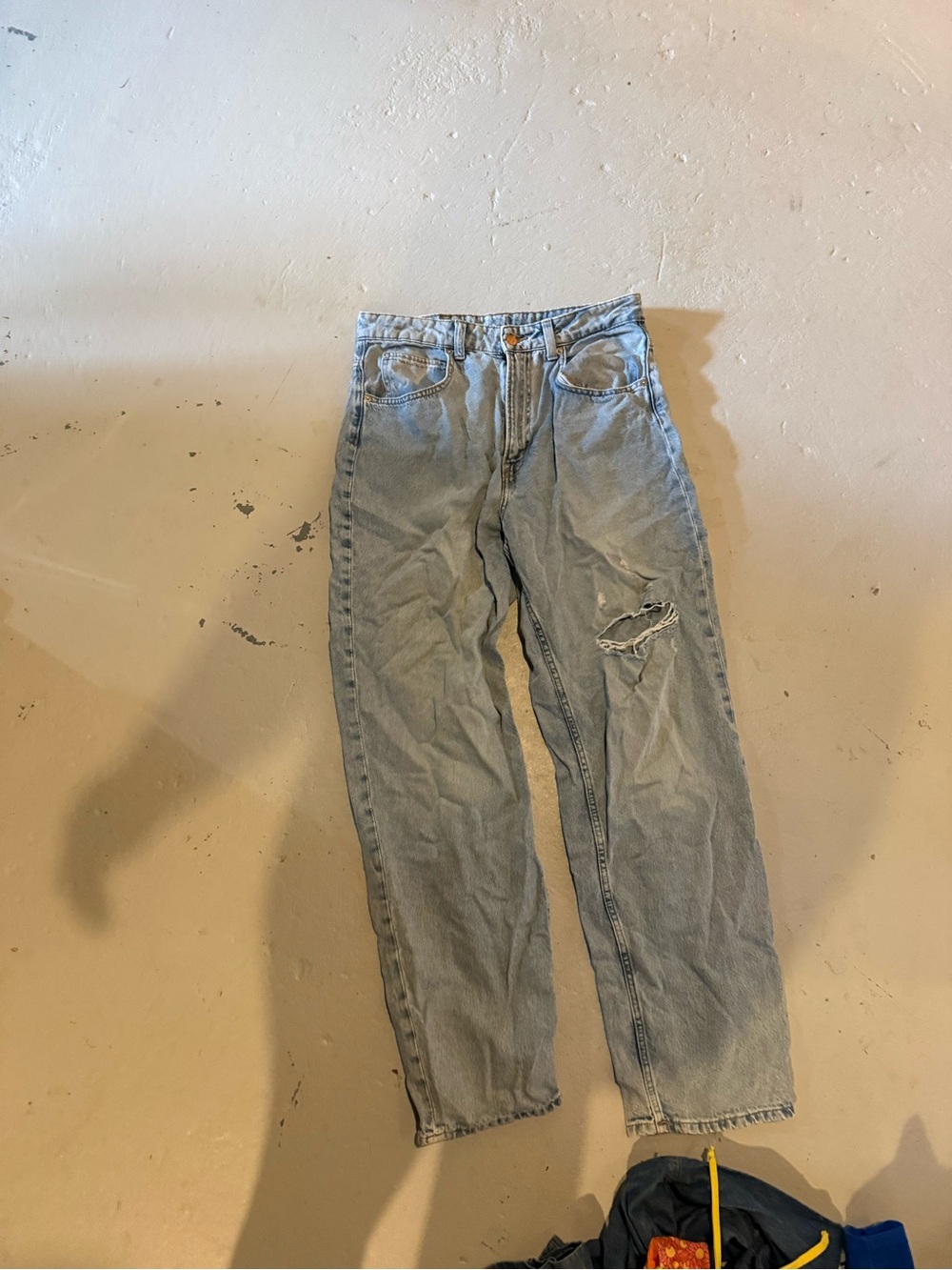 Light Blue Womens Distressed Jeans